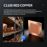 Dissipateur de chaleur en cuivre personnalisé 30 mm, mini bloc carré de refroidissement CPU avec 4 trous de fixation