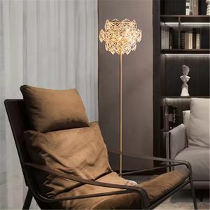 Lámpara de pie de cristal para dormitorio de Hotel nórdico, nuevo diseño, decoración de lujo para sala de estar, estilo contemporáneo, luz LED de latón E27 - Product Image 4