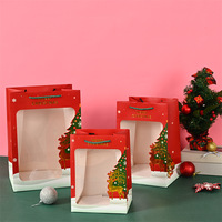 Nouveaux sacs-cadeaux de Noël à fenêtres en gros: sacs à main d'affichage de la veille de Noël et pochettes cadeaux en peluche créatives