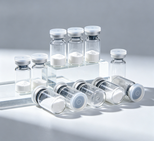<b>Brushed</b> Matte Silver Aluminum Crimp Cap Clear Borosilicate Vials, Foam Tray Packed Mini Glass <b>Bottles</b> For Powder Sample Storage - Product Image 1
