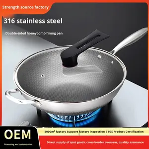 กระทะเหล็กสามชั้นแบบรังผึ้งสองด้าน ไม่ต้องเคลือบผิว ไม่ติดกระทะ ควันน้อย จัดจำหน่ายโดยตรงจากโรงงาน - Product Image 5