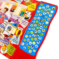 Livre sonore interactif OEM en papier épais et durable pour la maternelle, en arabe, matériaux sûrs, idéal pour les enfants et les salles de classe.