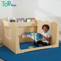 Ensemble d'angle de lecture Montessori moderne en bois pour la maternelle, la garderie et la salle de bain