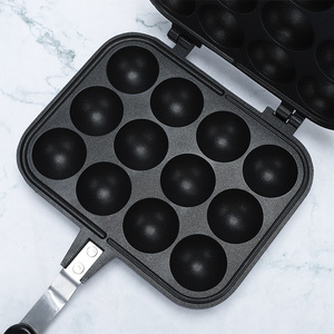 Moule <span class=keywords><strong>à</strong></span> takoyaki, <span class=keywords><strong>poêle</strong></span> <span class=keywords><strong>à</strong></span> <span class=keywords><strong>frire</strong></span> antiadhésive en alliage d'aluminium la plus vendue, compatible induction, avec poignée en bakélite inoxydable - Product Image 1