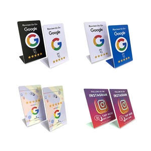 定制亚克力NFC谷歌评论台显示二维码谷歌评论餐厅菜单社交媒体 - Product Image 1