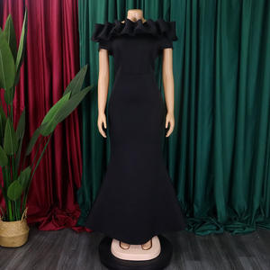 最新デザインの女性用織りガウン、イブニングドレス、ラッフルスリーブレス、ブライズメイドドレス、ナチュラルエレガントなプロムドレス2025 - Product Image 6