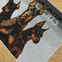 Tapis tissé personnalisé en gros avec motif Doberman, tapis de sol décoratif pour entrée, salon et chambre à coucher