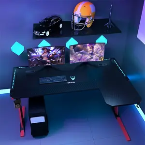 AOR Esports L2-7 Custom Fountain head hoch Fabrik ganze Möbel PC Gamer Tisch billig LED Computer Gaming Schreibtisch für Home Office