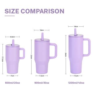 Custom logo 40oz 30oz 20oz Sports Vacuum <b>Cup</b> Stainless Steel Travel Coffee Mug Insulated Tumbler with Handle and Flip Straw Lid - Product Image 2