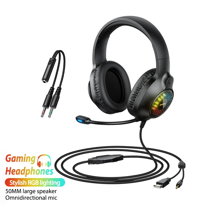 Remax RM-850 USB/TYPE C Low latency Bluetooth Headphone Mic 50Mm Driver Gaming Headset Headphones