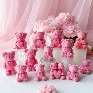 Stampo In Silicone A Forma Di Cuore Con Rose E Spirali, Per Candele, Resina, Sapone E Cioccolato, Flessibile E Riutilizzabile - 3