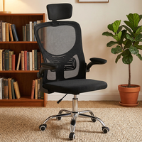 Chaise de bureau ergonomique en maille avec appui-tête, accoudoirs réglables, pivotante et à roulettes pour le bureau à domicile