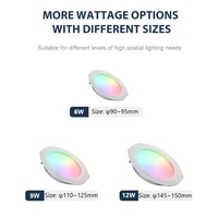 Contrôle intelligent rvb CCT 2700K ~ 6500K réglable dimmable LED downlight pour éclairage de maison intelligente