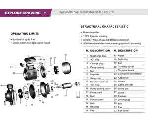 Pompe centrifuge électrique monophasée ZHELI de marque chinoise, à haute pression, à aspiration automatique, pour l'irrigation agricole, à faible coût, <span class=keywords><strong>1</strong></span>/2 CV - Product Image 5
