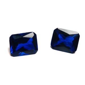 113 # พลอยสังเคราะห์สีฟ้าแปดเหลี่ยมตัดหลวม - Product Image 2