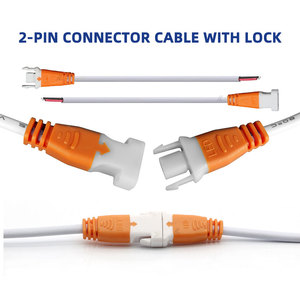 Conectores de alimentación LED con hebilla de bloqueo Cable de 15cm de longitud Conector macho hembra Paso de enchufe de 2 pines 3mm para tira de luces LED de controlador - Product Image 2