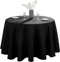 Nappe ronde en polyester brossé, nappe ronde noire |   Nappe en polyester, résistante aux taches et aux plis