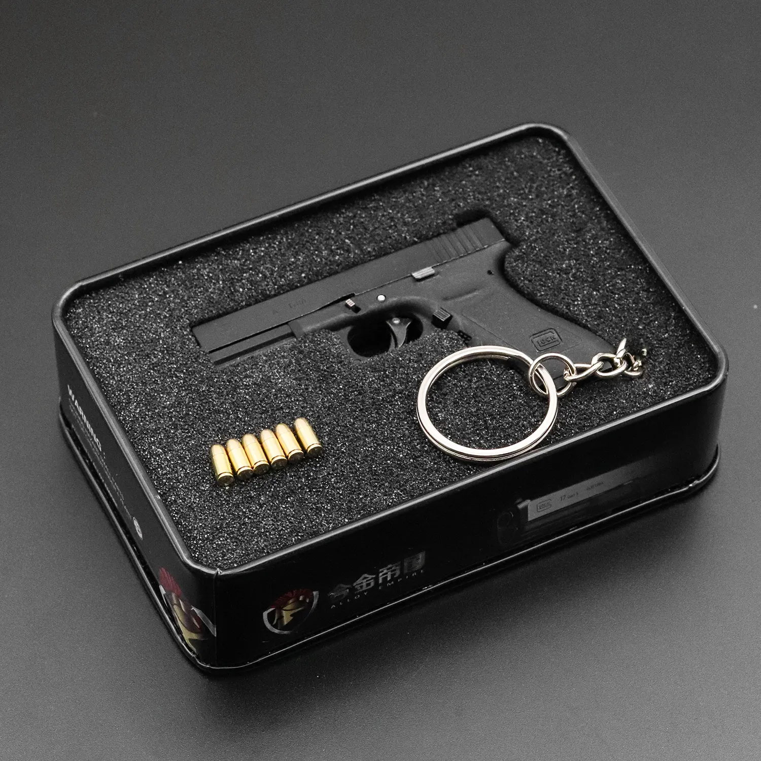 Metallo Glock G17 lega portachiavi pistola modello regalo ornamenti ciondolo portachiavi giocattolo