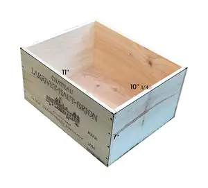 Wine Crate French Original Six Count Bottles Wine Wood Box