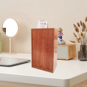 Rosewood <b>Pull</b> <b>Out</b> Storage Box 191mm X 109mm X 64mm Rectangle Standing Type Desktop Organizer - Product Image 2