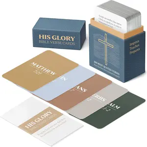 Campione gratuito di carte scritture della Bibbia stampa di carte Flash gioco di stampa personalizzata di parole di Dio FlashCard per i cristiani