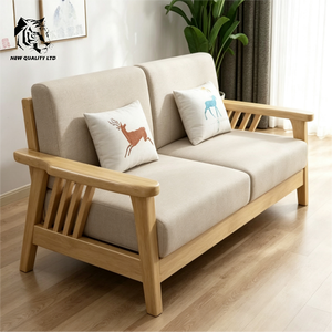 Fábrica de muebles, precio económico, personalizado, gran stock listo para enviar, sofá de tela, nuevo diseño, muebles para sala de estar, sofá plegable de madera - Product Image 1