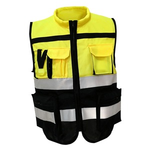 Chaleco <span class=keywords><strong>de</strong></span> Seguridad Reflectante <span class=keywords><strong>de</strong></span> Alta Visibilidad, Color Amarillo Naranja, Transpirable, Unisex, para Construcción, Tráfico y Trabajo, con Múltiples Bolsillos y Logotipo Personalizado - Product Image 4