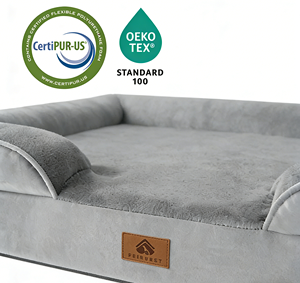 Cama Ortopédica de Espuma Viscoelástica <span class=keywords><strong>para</strong></span> <span class=keywords><strong>Perros</strong></span> Grandes, Estilo Sofá, con Almohada Acolchada, <span class=keywords><strong>para</strong></span> un Sueño Profundo - Product Image 2