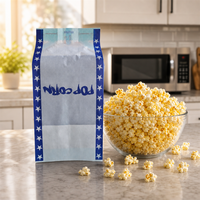 Sac en papier pour pop-corn de qualité alimentaire, résistant à la graisse, thermoscellable, pour emballage de pop-corn, impression personnalisée