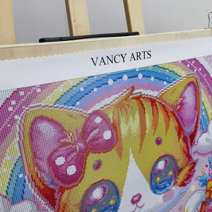 VANCY ARTS Premium RESINA Square Full Fairy Diamonds Paintings Art 61 DMC Rainbow Cat Short Lint Canvas Pinturas personalizadas - Product Image 2