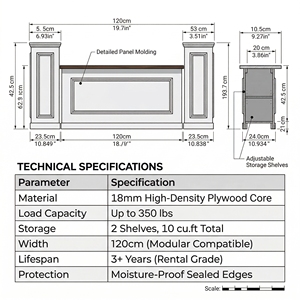 Table de <span class=keywords><strong>bar</strong></span> portable pour mariage, comptoir mobile en contreplaqué avec étagères pour événements extérieurs, location en gros - Product Image 6