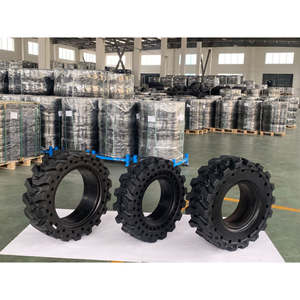 Neumático Sólido Superelástico y Duradero para Minicargadora 12-16.5, Neumático para Excavadora 10-16.5 con Llantas - Product Image 1