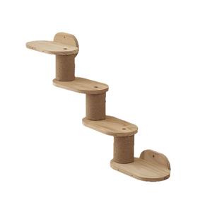 <span class=keywords><strong>Arbre</strong></span> <span class=keywords><strong>à</strong></span> <span class=keywords><strong>chat</strong></span> mural en bois massif, griffoir mural en bois, plateforme suspendue avec escalier pour <span class=keywords><strong>chat</strong></span> - Product Image 6