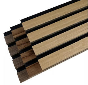 Zones de détente pour la maison et le bureau Panneaux muraux en bois à lamelles acoustiques de taille standard - Product Image 1