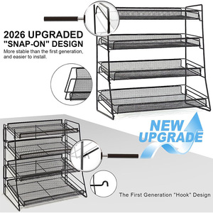 Multi Functional Storage Rack 4 Layers Detachable <b>Standing</b> Type Black Kitchen Fruit Vegetable Organizer <b>Shelf</b> - Product Image 1