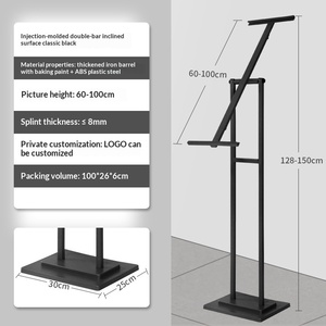 Support publicitaire Art Déco réglable et détachable en métal sur pied pour affiches grand format, en panneau KT - Product Image 6