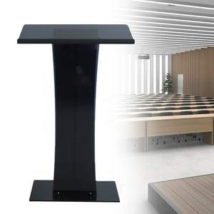 Soporte de podio de acrílico personalizado al por mayor de fábrica, soporte de podio <span class=keywords><strong>para</strong></span> iglesia, aula, <span class=keywords><strong>escenario</strong></span>, oficina, <span class=keywords><strong>atril</strong></span> portátil de acrílico negro - Product Image 5