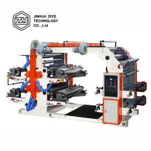 Film Bag Roll Printing Machine FP4600 Big Production Plastic Flexographic Printer Letterpress 4 Color 3x1.6x1.8m Multicolor Ziye