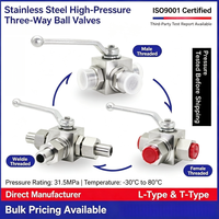 Vanne à boisseau sphérique 3 voies haute pression en acier inoxydable Klion, type L/T, manuelle, hydraulique, filetage mâle/femelle à souder, pour huile et gaz, OEM ISO9001