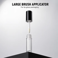 Tube de brillant à lèvres transparent de 6 ml en gros avec bouchon à vis, grand pinceau, forme ronde, tubes de brillant à lèvres vides de grande taille