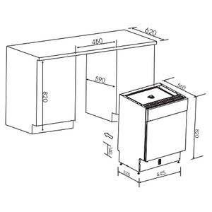 <span class=keywords><strong>Lave</strong></span>-<span class=keywords><strong>vaisselle</strong></span> semi-intégré de 45 cm, capacité de 10 couverts, 8 programmes de lavage - Product Image 2