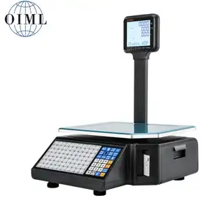 Electronic OIML Price Label Printing Barcode Scale SC30 for supermarket deli butcher meat shop fresh fruit seafood fish bakery