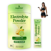 Poudre d'électrolytes AegleWell, saveur citron et lime naturelle, sachets de mélange de boisson hydratante pour la récupération après l'entraînement et l'hydratation quotidienne