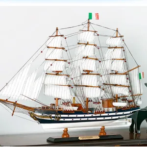 Qifu artesanato náutico-modelo de navio de vela mediterrâneo, decoração de navio