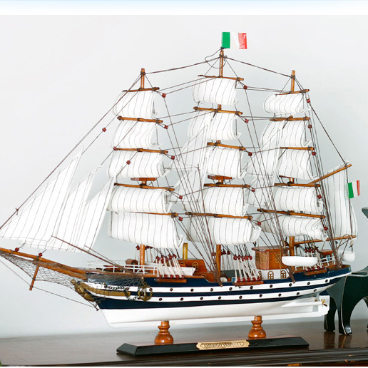 QIFU Nautical Crafts-mediterranean Sailing Ship Model Simulation Crafts Ship Decoration