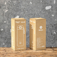 Boîte à bouteille d'eau en papier kraft recyclable avec logo personnalisé imprimé et insert en éponge