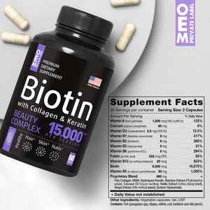 Collagene biotina cheratina personalizzato per capelli, pelle e unghie pesce collagene biotina capsule integratori vitaminici biotina - Product Image 2