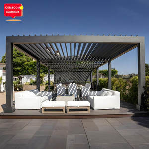 Villa <span class=keywords><strong>de</strong></span> lujo Diseño <span class=keywords><strong>de</strong></span> pérgola Techo <span class=keywords><strong>de</strong></span> persiana <span class=keywords><strong>de</strong></span> aluminio motorizado Pérgola <span class=keywords><strong>de</strong></span> 4x4m <span class=keywords><strong>con</strong></span> <span class=keywords><strong>cortinas</strong></span> integrales y Led - Product Image 3
