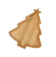 Kerstboomvormig dienblad van bamboe en hout, bamboe dinerbord voor kerstfeesten, fruit- en dessertbord voor thuisgebruik
