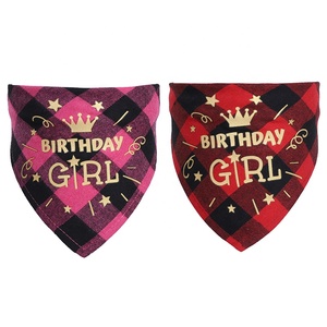 <span class=keywords><strong>Bandana</strong></span> per Cani e Gatti in Cotone Personalizzata, Stampa alla Moda 'Happy Birthday' per Maschi e Femmine, Regolabile, Triangolare, per Primavera, Estate e Inverno - Product Image 3